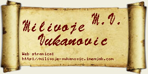 Milivoje Vukanović vizit kartica